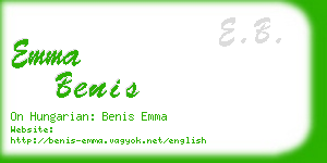 emma benis business card